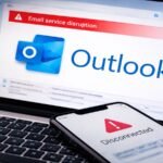 AI generated image showing email service disruption affecting Outlook users