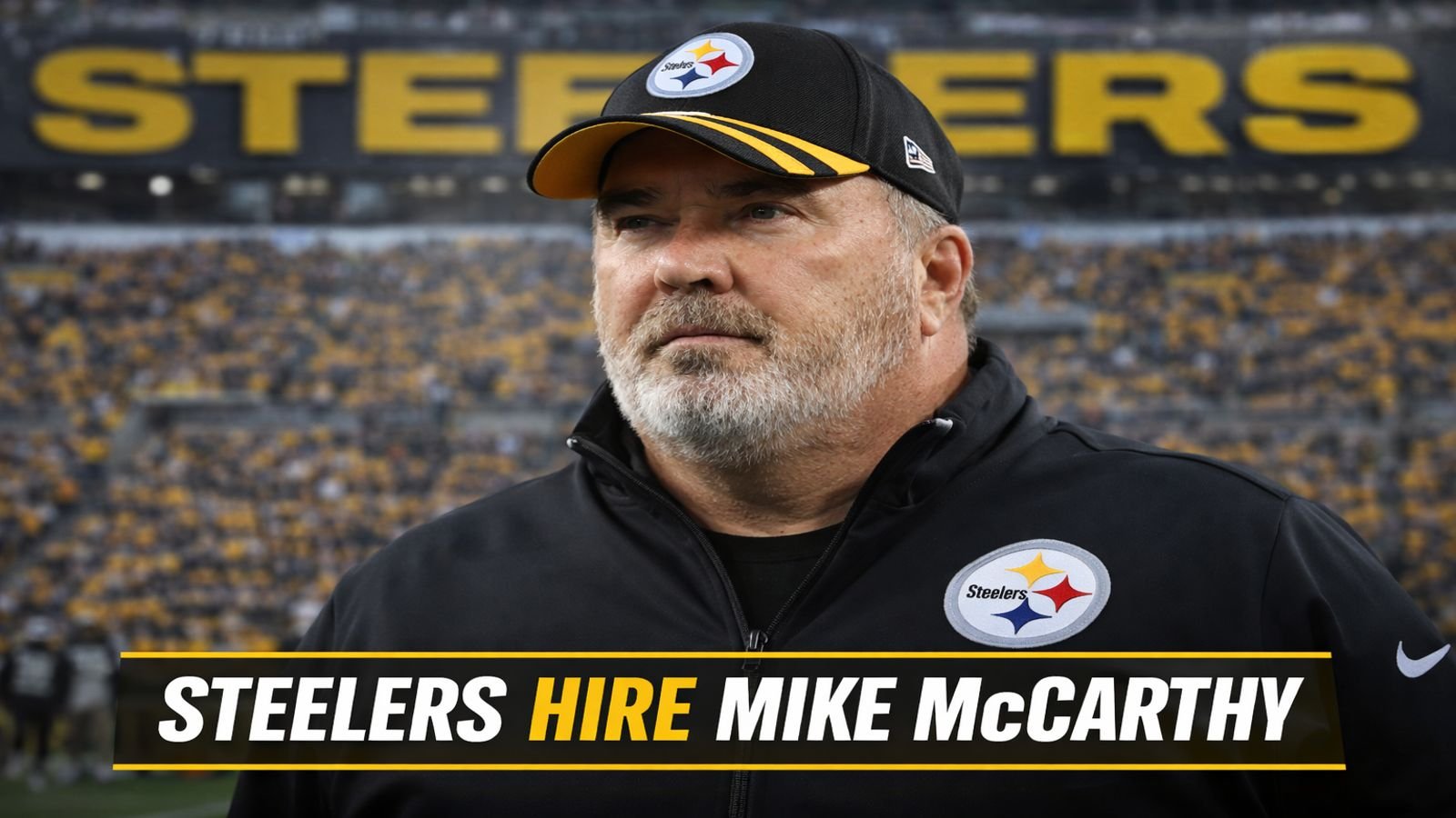 AI generated image showing Mike McCarthy as head coach of the Pittsburgh Steelers